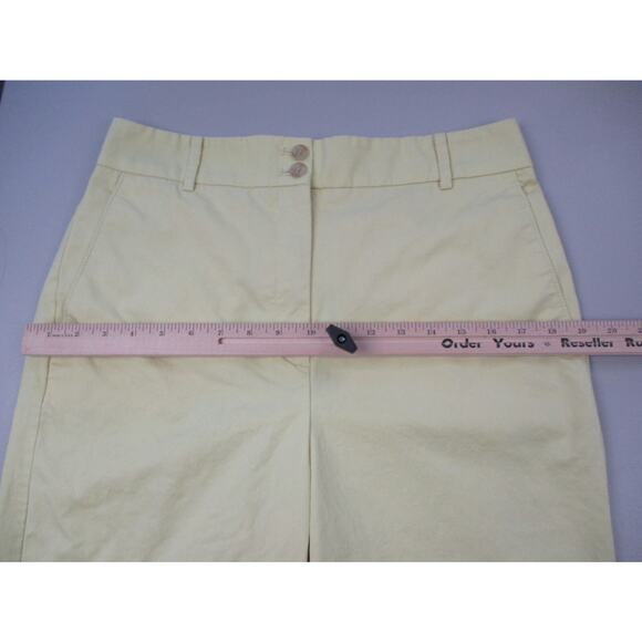 Ann Taylor Easy Chino Pants Womens 8 Fits 30x26 Butter Yellow Cropped High Waist - Picture 7 of 15